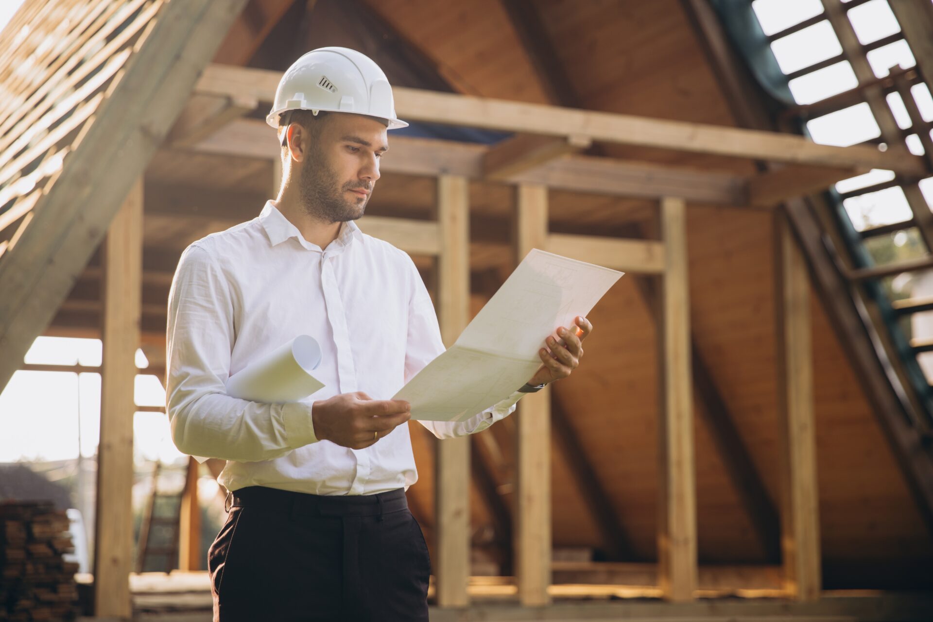Architekt auf Baustelle